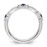 14k White Gold Stackable Expressions Created Sapphire and Dia. Ring